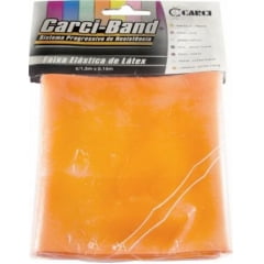 FAIXA ELÁSTICA PARA FISIOTERAPIA EXERCÍCIOS CARCI BAND LARANJA  EXTRA FORTE ROLO 23 METROS
